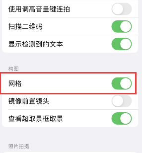 峄城苹果手机维修网点分享iPhone如何开启九宫格构图功能